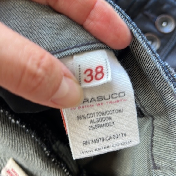 Parasuco Men’s Dark Wash Wide Leg Cargo Jeans. Sz 38 Large Flap Pockets. - Picture 10 of 11